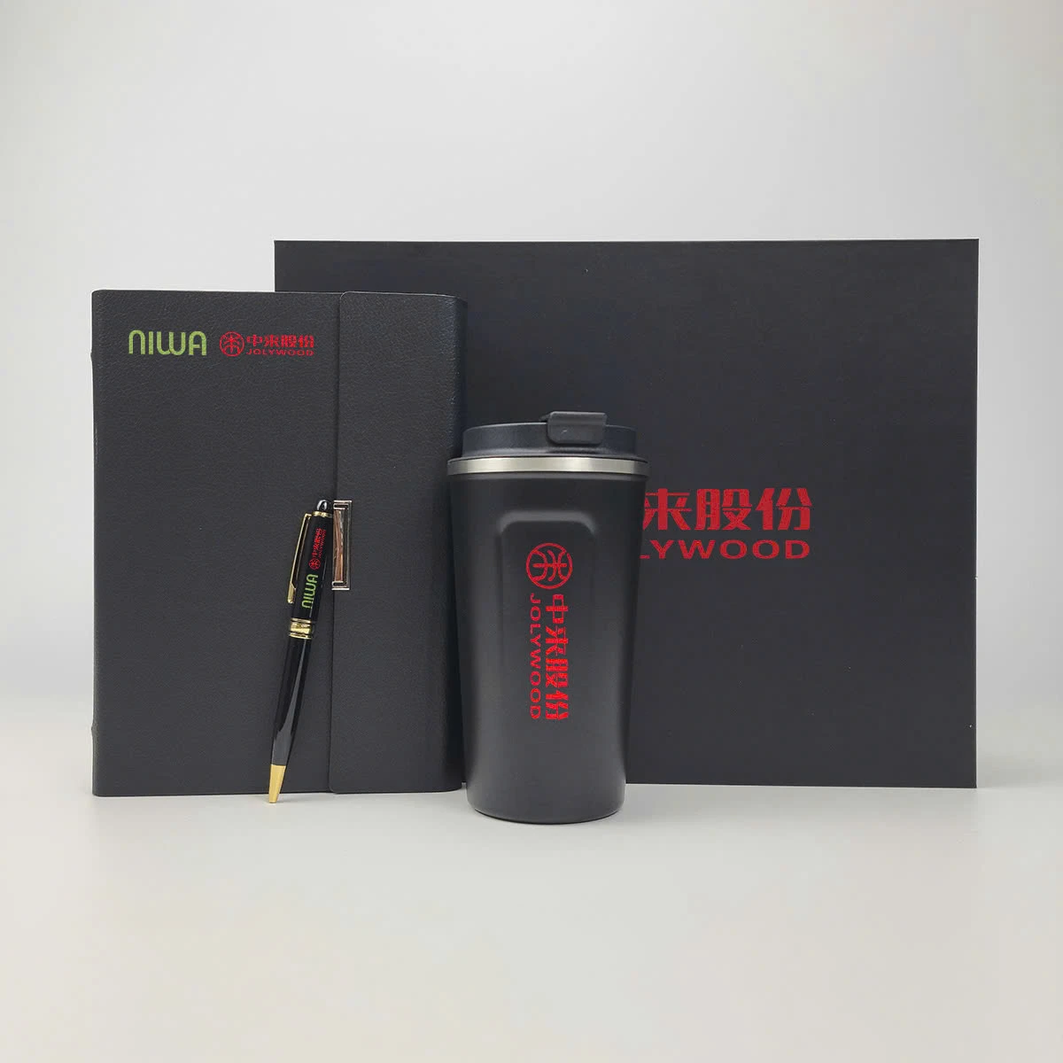Set Quà Tặng Doanh Nghiệp Sổ Da + Bút Ký + Ly Giữ Nhiệt In Logo Theo Yêu Cầu